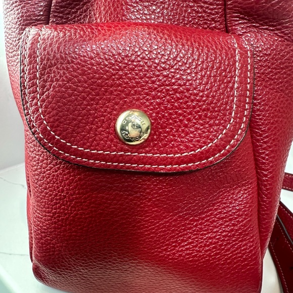 Coach Pennie Pebbled Leather Shoulder Bag w/ 2 straps & bag tag EUC - Picture 3 of 11